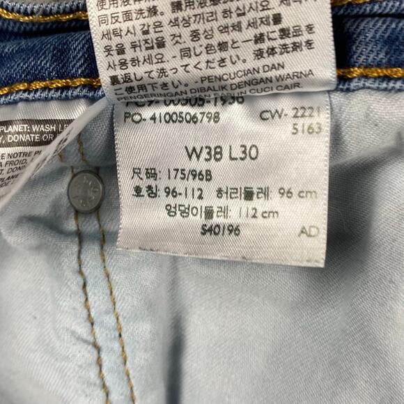 Levi's 505 Regular Straight Fit Jeans Men's 38x30 Medium Wash Denim - Picture 10 of 13